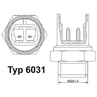 WAHLER 6031.105D - Interrupteur de température, ventilateur de radiateur