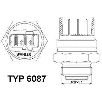 WAHLER 6087.87D - Interrupteur de température, ventilateur de radiateur