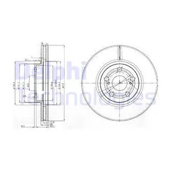 Jeu de 2 disques de frein avant DELPHI OEM 4351205040