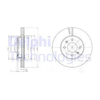 Jeu de 2 disques de frein avant DELPHI OEM 517121G000
