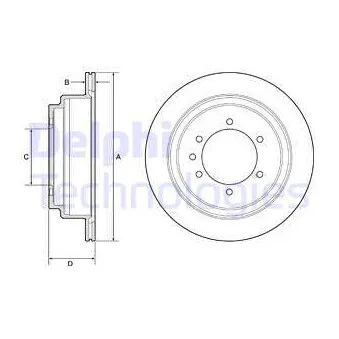 Jeu de 2 disques de frein arrière DELPHI BG4792 pour NISSAN PATROL 4.8 - 245cv