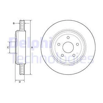 Jeu de 2 disques de frein arrière DELPHI BG9214C pour JEEP GRAND CHEROKEE 3.0 CRD V6 4x4 - 250cv