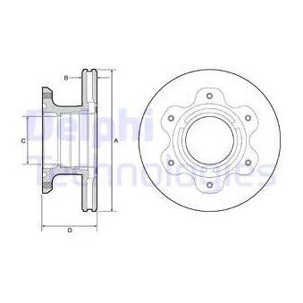 Jeu de 2 disques de frein arrière DELPHI BG9227