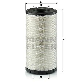 Filtre à air MANN-FILTER C 21 584 pour CASE IH Maxxum 110, 120 - 110cv