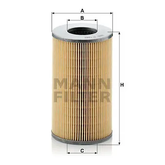 Filtre à huile MANN-FILTER H 1282 x pour SETRA Series 200 S 208 - 169cv