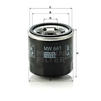 Filtre à huile MANN-FILTER MW 64/1 pour HONDA NT NT 650 V Deauville - 56cv