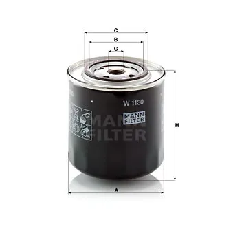 Filtre à huile MANN-FILTER W 1130 pour MULTICAR M25 2,2 - 46cv