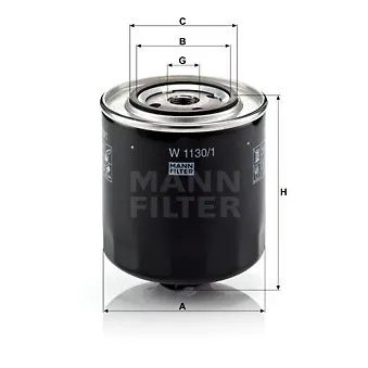 Filtre à huile MANN-FILTER W 1130/1 pour SAME EXPLORER 85 - 86cv