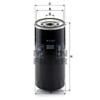 Filtre à huile MANN-FILTER W 1170/7 pour ASTRA HD 8 42,36 - 360cv