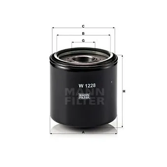Filtre à huile MANN-FILTER W 1228 pour ISUZU N NPS 300 - 140cv