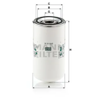 Filtre à huile MANN-FILTER W 13 120/2 pour DAF 85 FAS 85,300 - 302cv