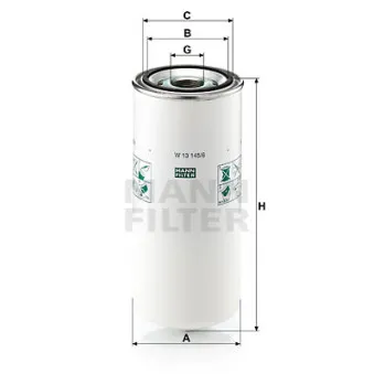 Filtre à huile MANN-FILTER W 13 145/6 pour DAF 85 CF FA 85 CF 380 - 381cv