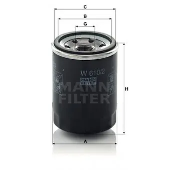 Filtre à huile MANN-FILTER W 610/2