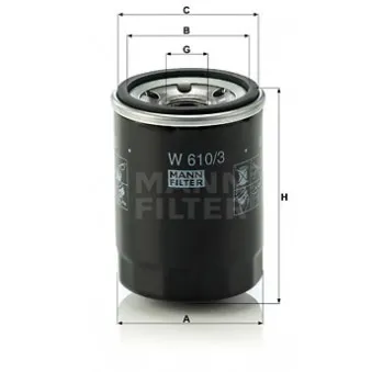 Filtre à huile MANN-FILTER W 610/3