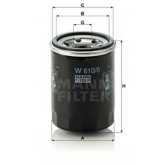 Filtre à huile MANN-FILTER [W 610/6]