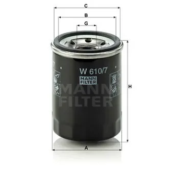 Filtre à huile MANN-FILTER [W 610/7]