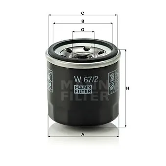 Filtre à huile MANN-FILTER W 67/2