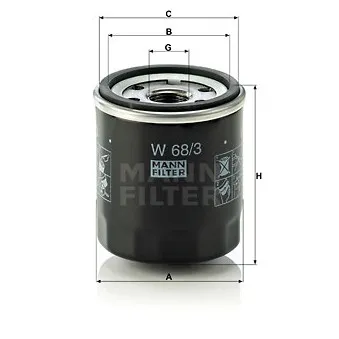 Filtre à huile MANN-FILTER W 68/3