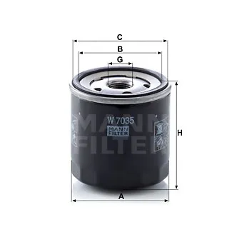 Filtre à huile MANN-FILTER W 7035