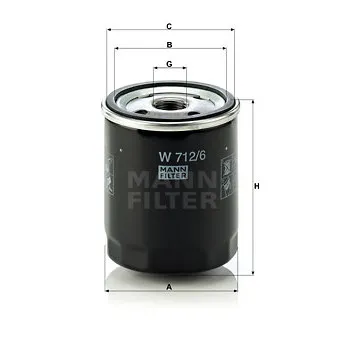 Filtre à huile MANN-FILTER W 712/6