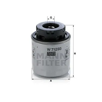 Filtre à huile MANN-FILTER W 712/93