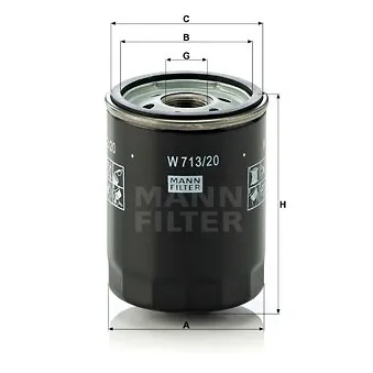 MANN-FILTER W 713/20 - Filtre à huile