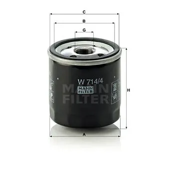 Filtre à huile MANN-FILTER W 714/4