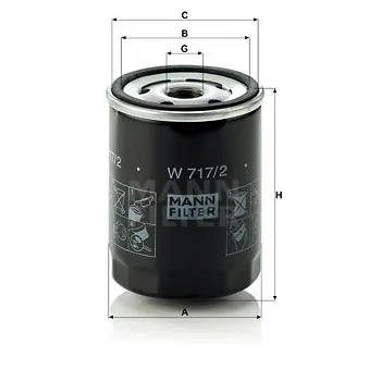 Filtre à huile MANN-FILTER [W 717/2]