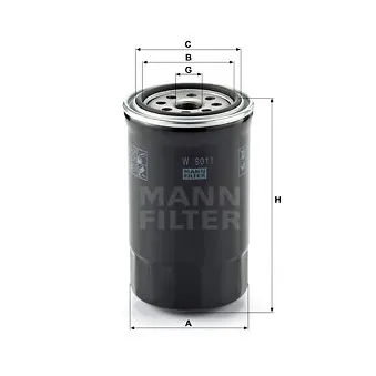 MANN-FILTER W 8011 - Filtre à huile