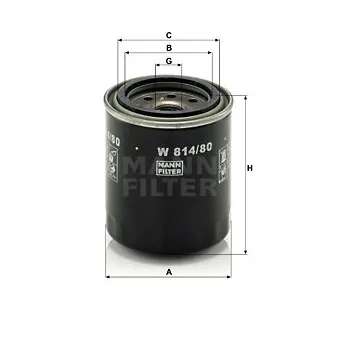 Filtre à huile MANN-FILTER W 814/80