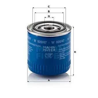 Filtre à huile MANN-FILTER OEM A210125