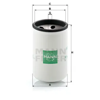 Filtre à huile MANN-FILTER W 925 pour JOHN DEERE Series 6000 6403 - 106cv