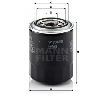 Filtre à huile MANN-FILTER [W 930/26]