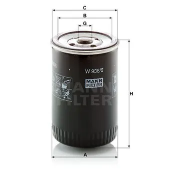 Filtre à huile MANN-FILTER W 936/5