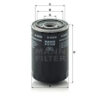 Filtre à huile MANN-FILTER W 940/38