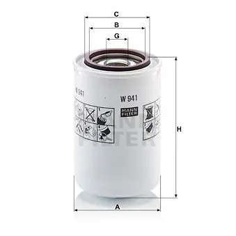 Filtre hydraulique, boîte automatique MANN-FILTER OEM 912019300