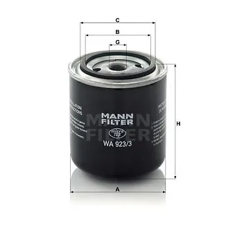 MANN-FILTER WA 923/3 - Filtre de liquide de refroidissement