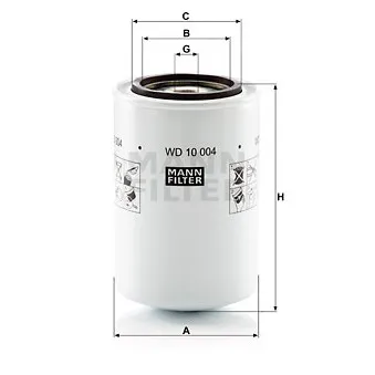 Filtre, système hydraulique de travail MANN-FILTER WD 10 004 pour VOLVO 8900 8900, 8900 LOW ENTRY - 280cv