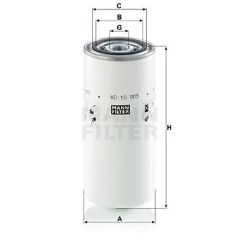 Filtre, système hydraulique de travail MANN-FILTER WD 10 005