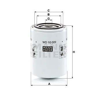 MANN-FILTER WD 10 009 - Filtre, système hydraulique de travail