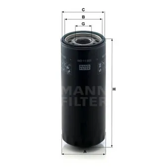 MANN-FILTER WD 11 003 - Filtre, système hydraulique de travail