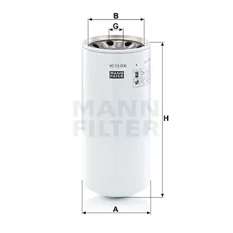 Filtre, système hydraulique de travail MANN-FILTER WD 13 006 x pour LANDINI Series 7 145 - 156cv