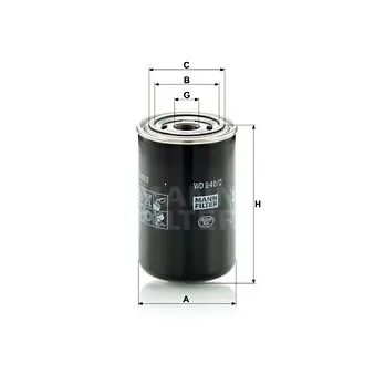 Filtre à huile MANN-FILTER WD 940/2 pour MAN SL II 280 - 280cv
