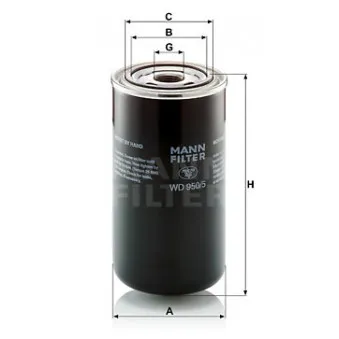 Filtre, système hydraulique de travail MANN-FILTER WD 950/5 pour DEUTZ-FAHR DX 3,30 - 54cv