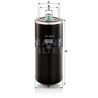 Filtre à huile MANN-FILTER WD 962/9