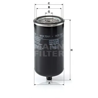 Filtre à carburant MANN-FILTER WDK 724/1 pour MAN LION´S STAR FRH 402,RH 403 - 400cv