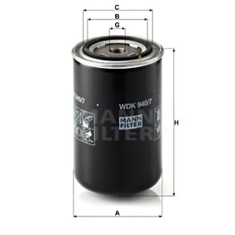 Filtre à carburant MANN-FILTER WDK 940/7 pour IVECO TRAKKER AT720T45 - 451cv
