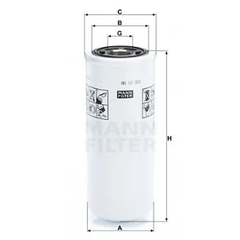 Filtre, système hydraulique de travail MANN-FILTER WH 10 003 pour VOLVO FH II 420 - 420cv