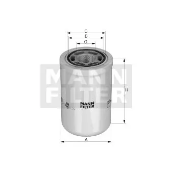 MANN-FILTER WH 12 001 - Filtre, système hydraulique de travail