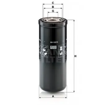 Filtre hydraulique, boîte automatique MANN-FILTER WH 1257/5 pour JOHN DEERE Series 8 8310R, 8320R - 310cv